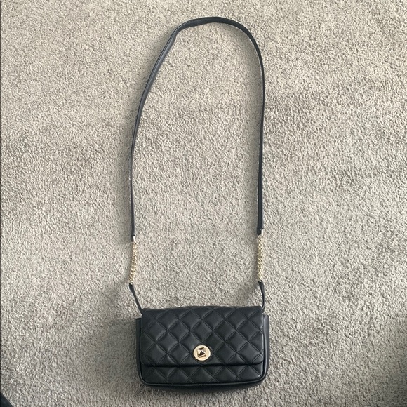 Kate Spade Black Crossbody Clutch Quilted Leather purse with removable strap - Picture 2 of 10